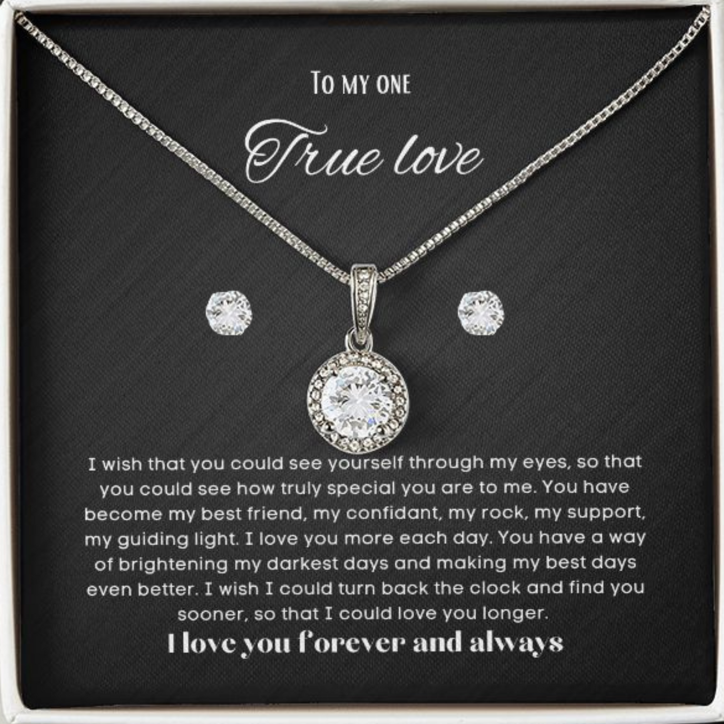 To my soulmate hop necklace and earrings set for anniversary or Valentine's day