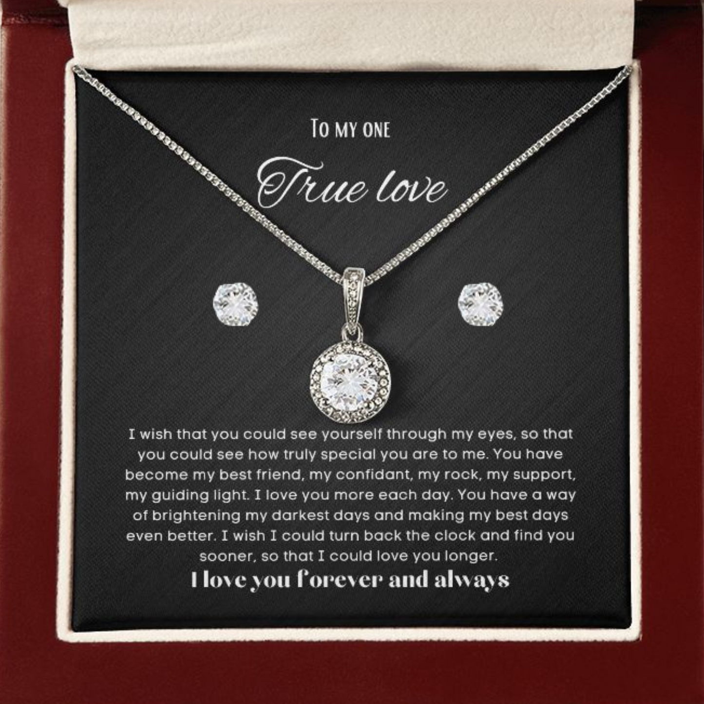 To my soulmate hop necklace and earrings set for anniversary or Valentine's day