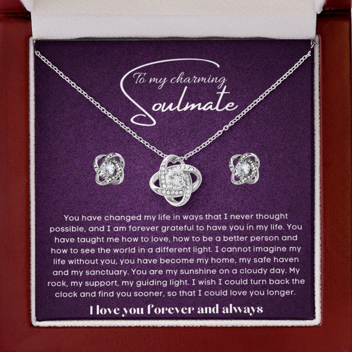 To my soulmate necklace and earrings set