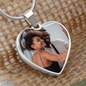 Personalized photo heart necklace