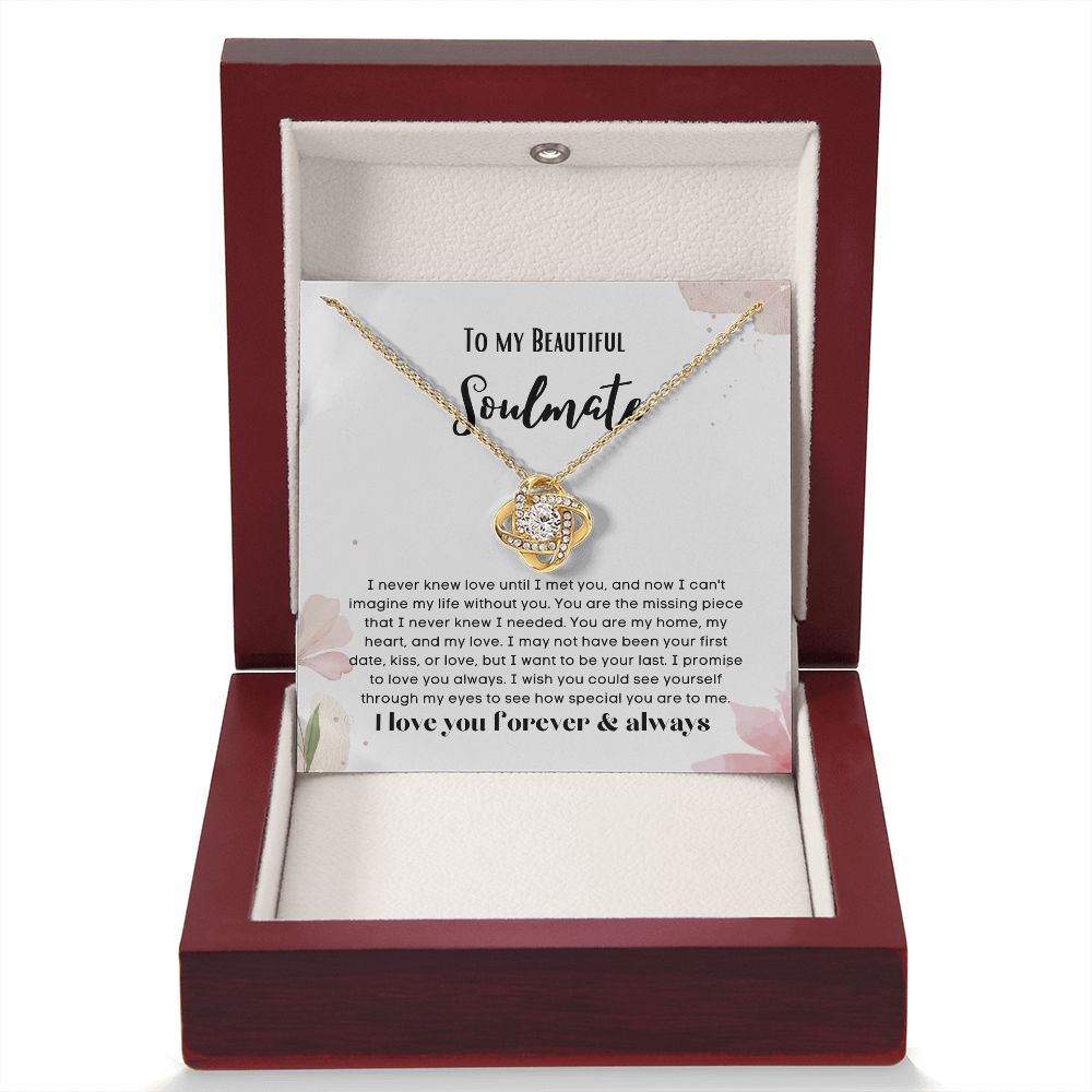 Love Knot To my soulmate necklace gift for anniversary or Valentine's ay