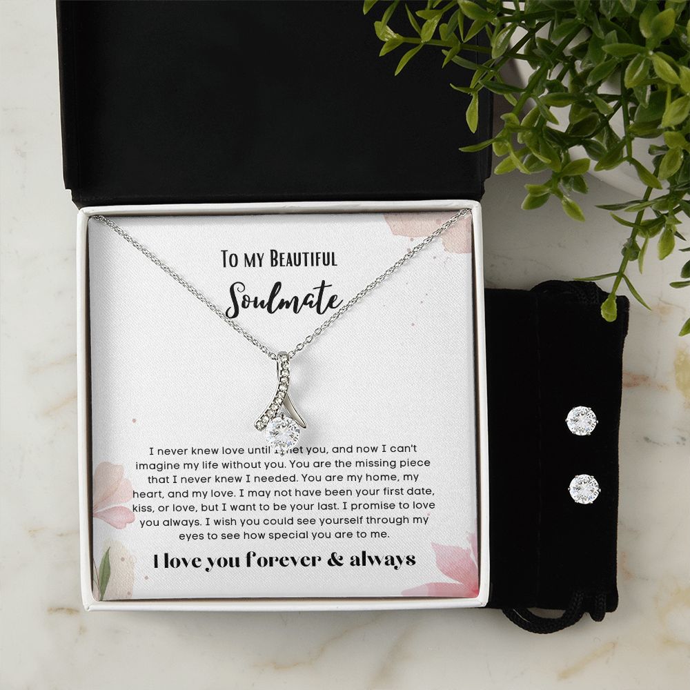 To my soulmate Alluring necklace set with earrings