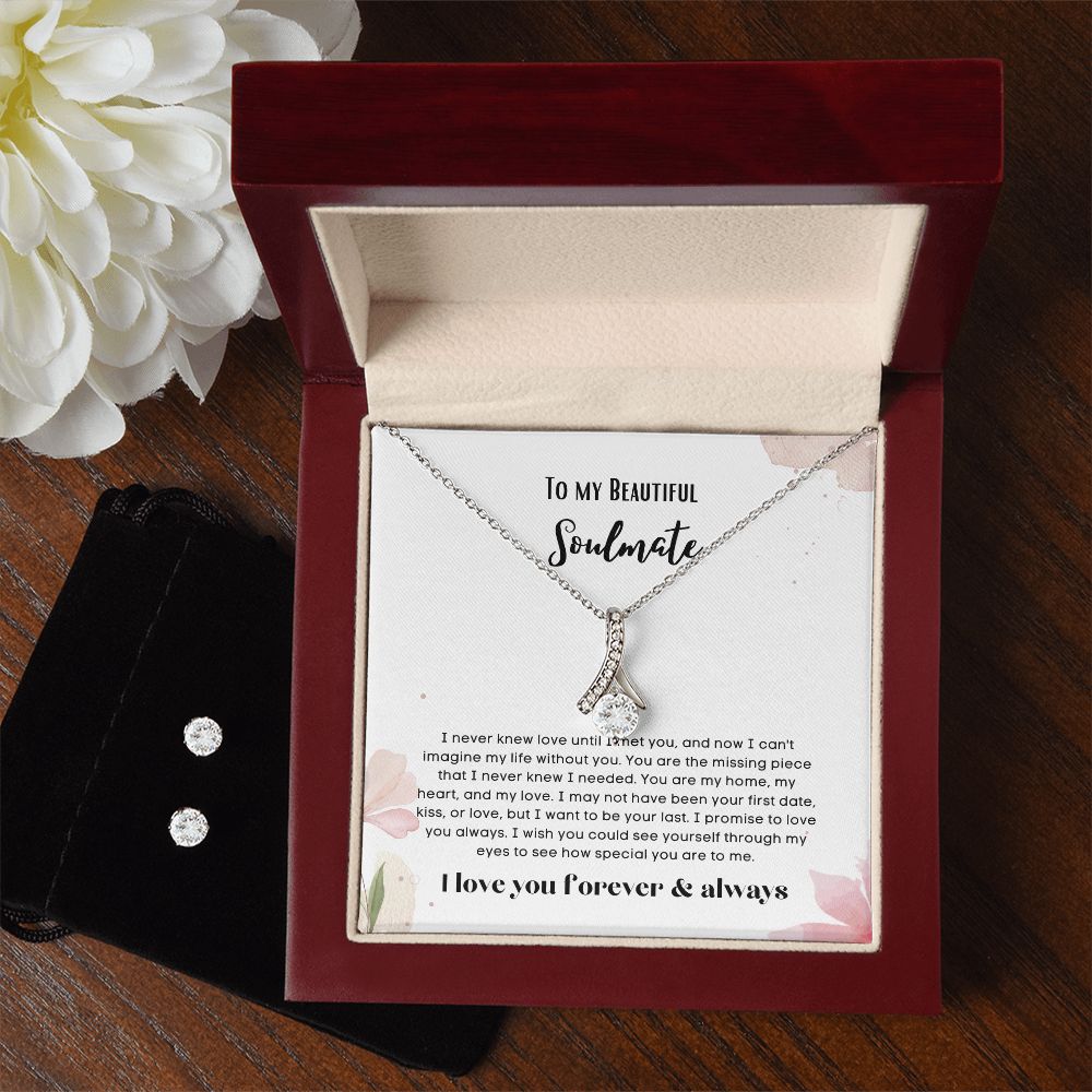 To my soulmate Alluring necklace set with earrings