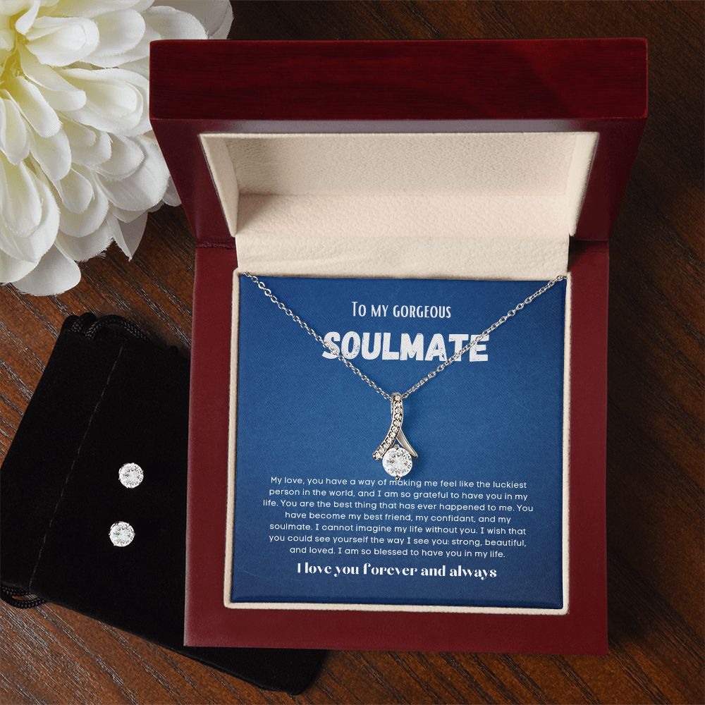 To my soulmate Alluring necklace set with earrings