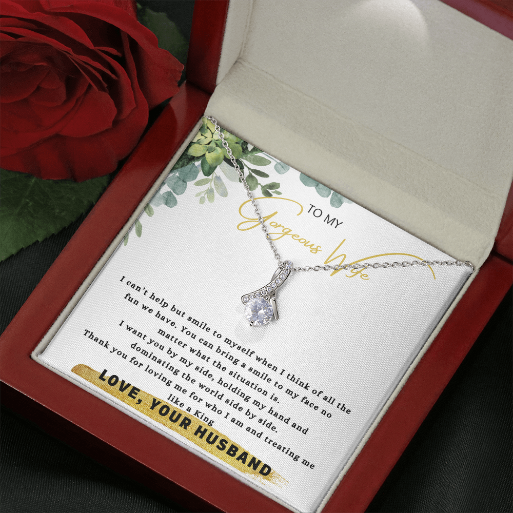 To my gorgeous wife massage card necklace with luxury box