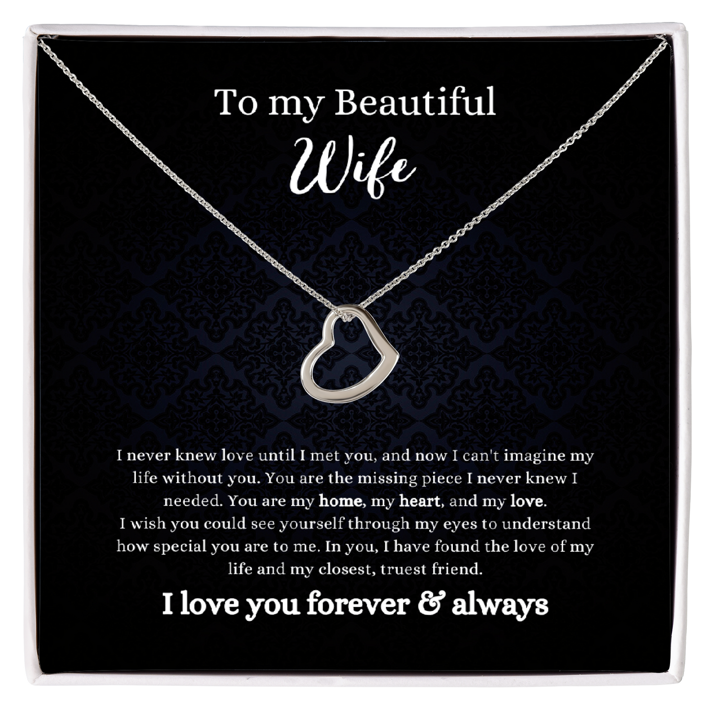 Personalized necklace is the perfect gift for your wife, future wife, or soulmate
