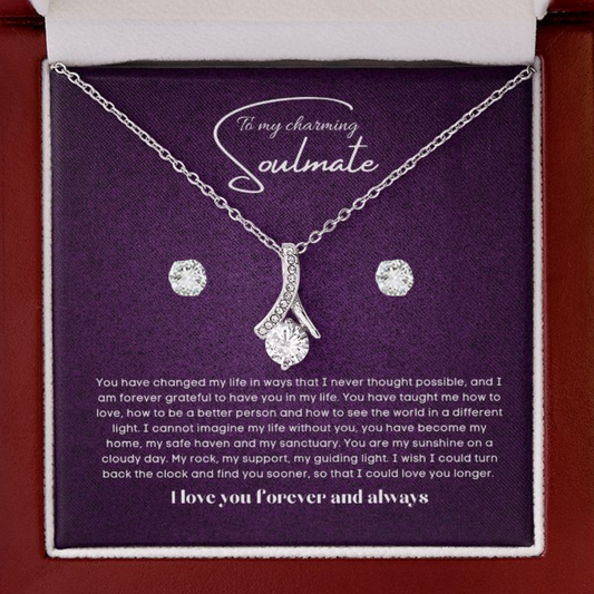 To my soulmate Alluring necklace set with earrings