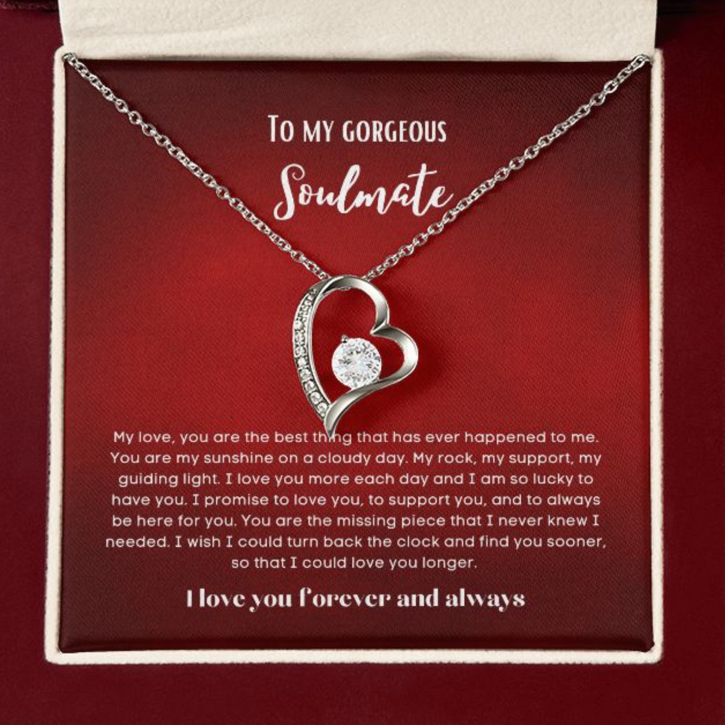 To my soulmate gift for birthday or anniversary and Valentinesday