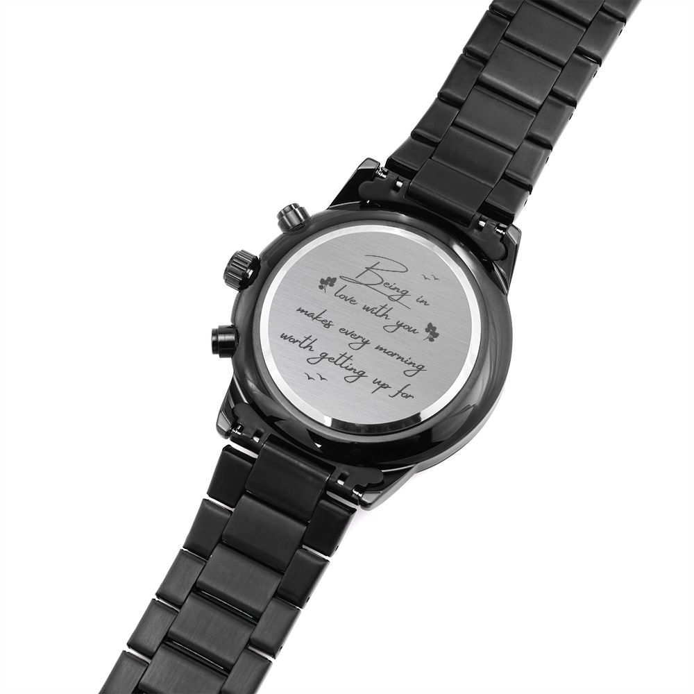 Engraved watch gift for husband
