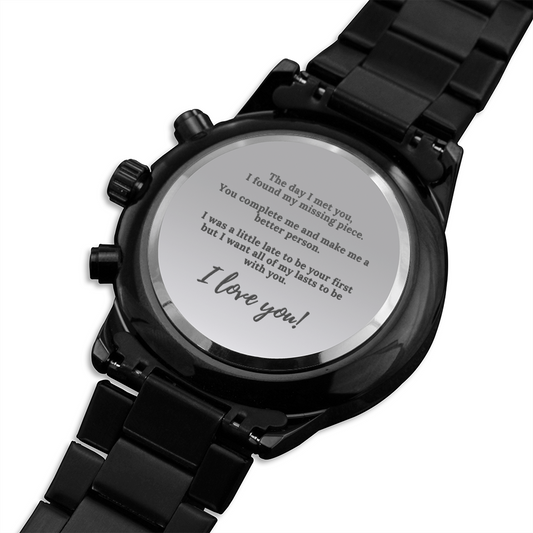 Special gift for him engraved watch massage