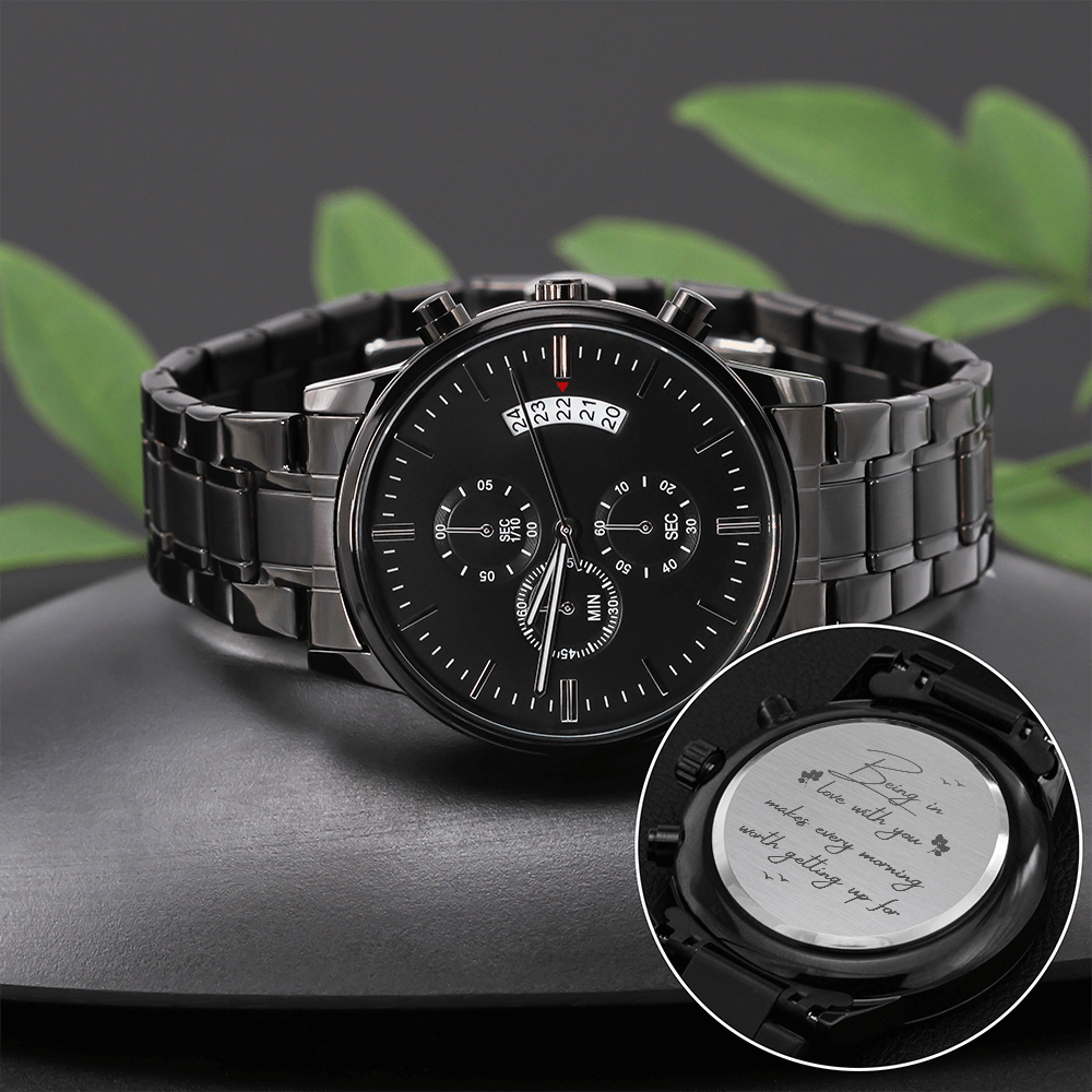Engraved watch gift for husband