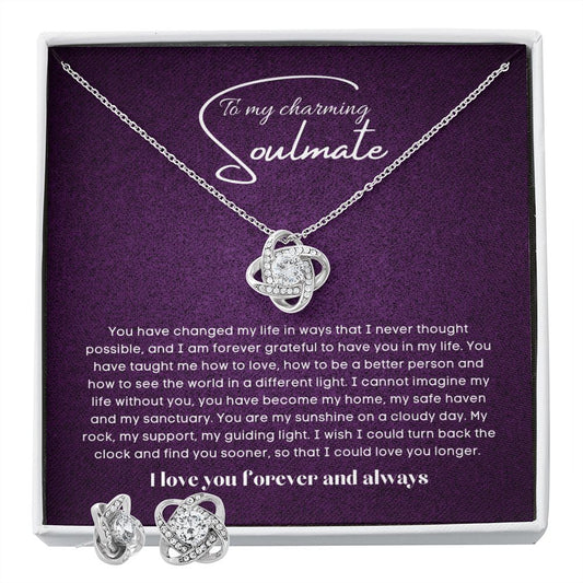To my soulmate necklace and earrings set