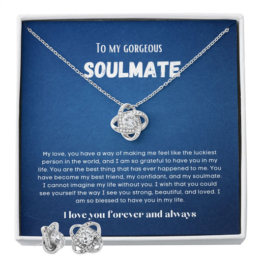 To my soulmate necklace and earrings set