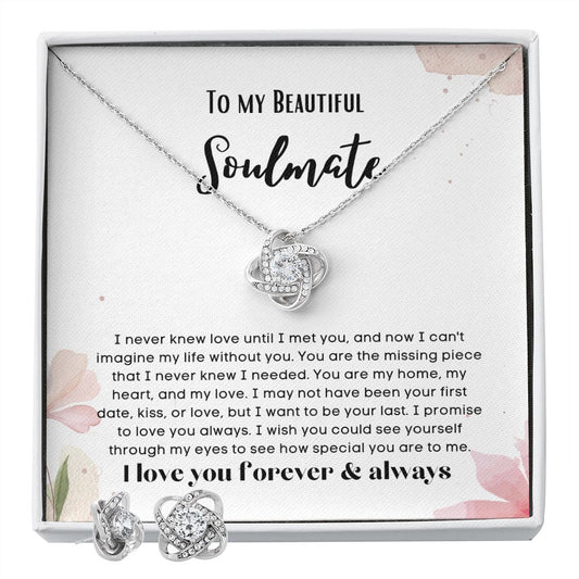 To my soulmate necklace and earrings set