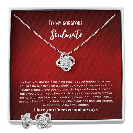 To my soulmate necklace and earrings set