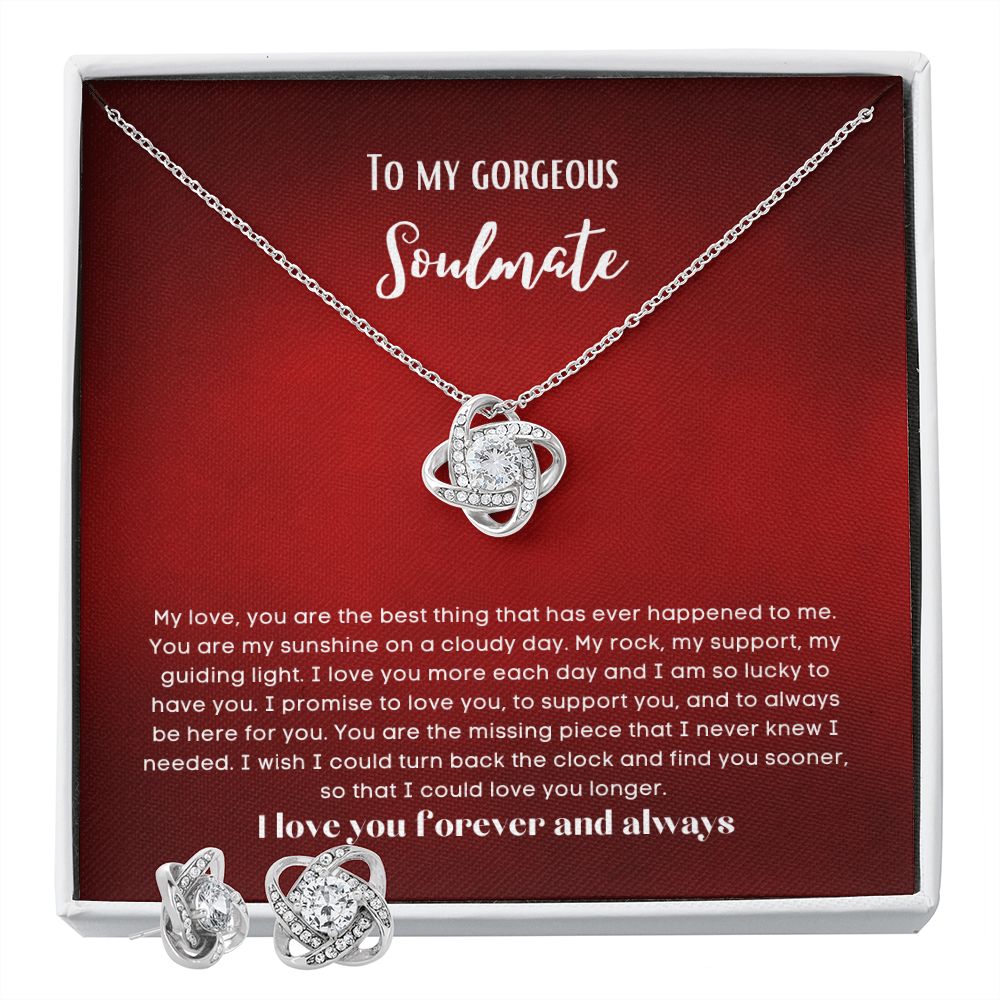 To my soulmate necklace and earrings set