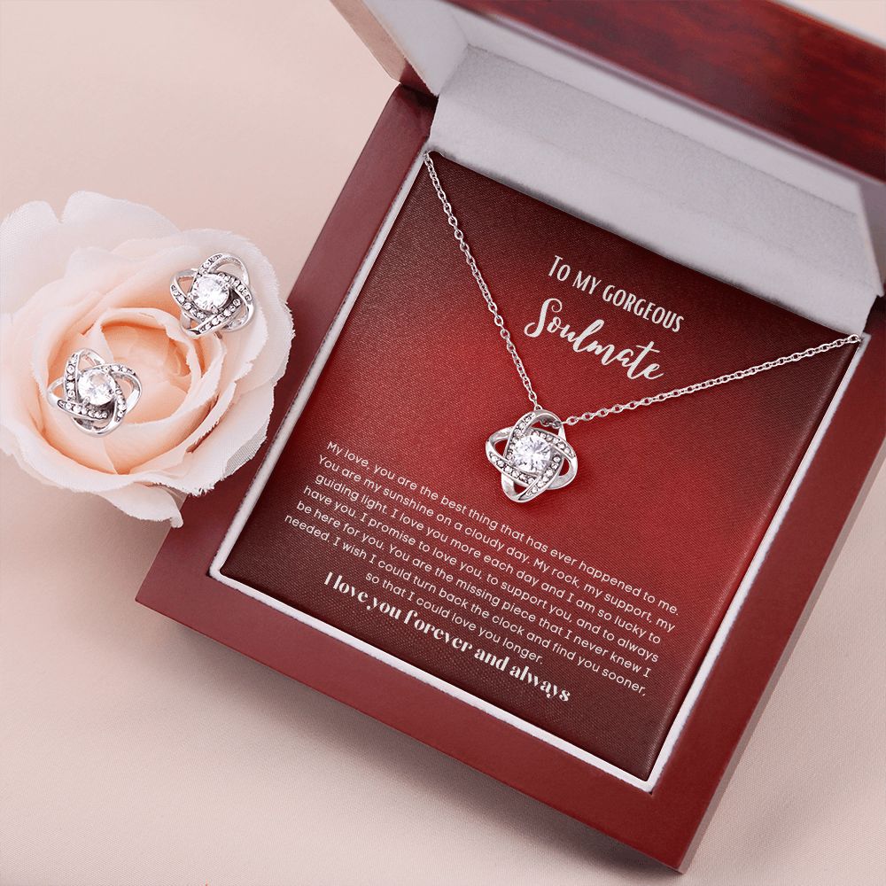 To my soulmate necklace and earrings set
