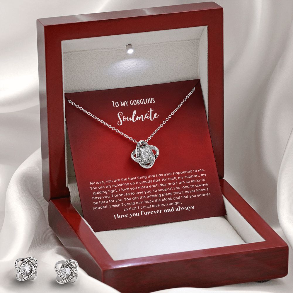 To my soulmate necklace and earrings set