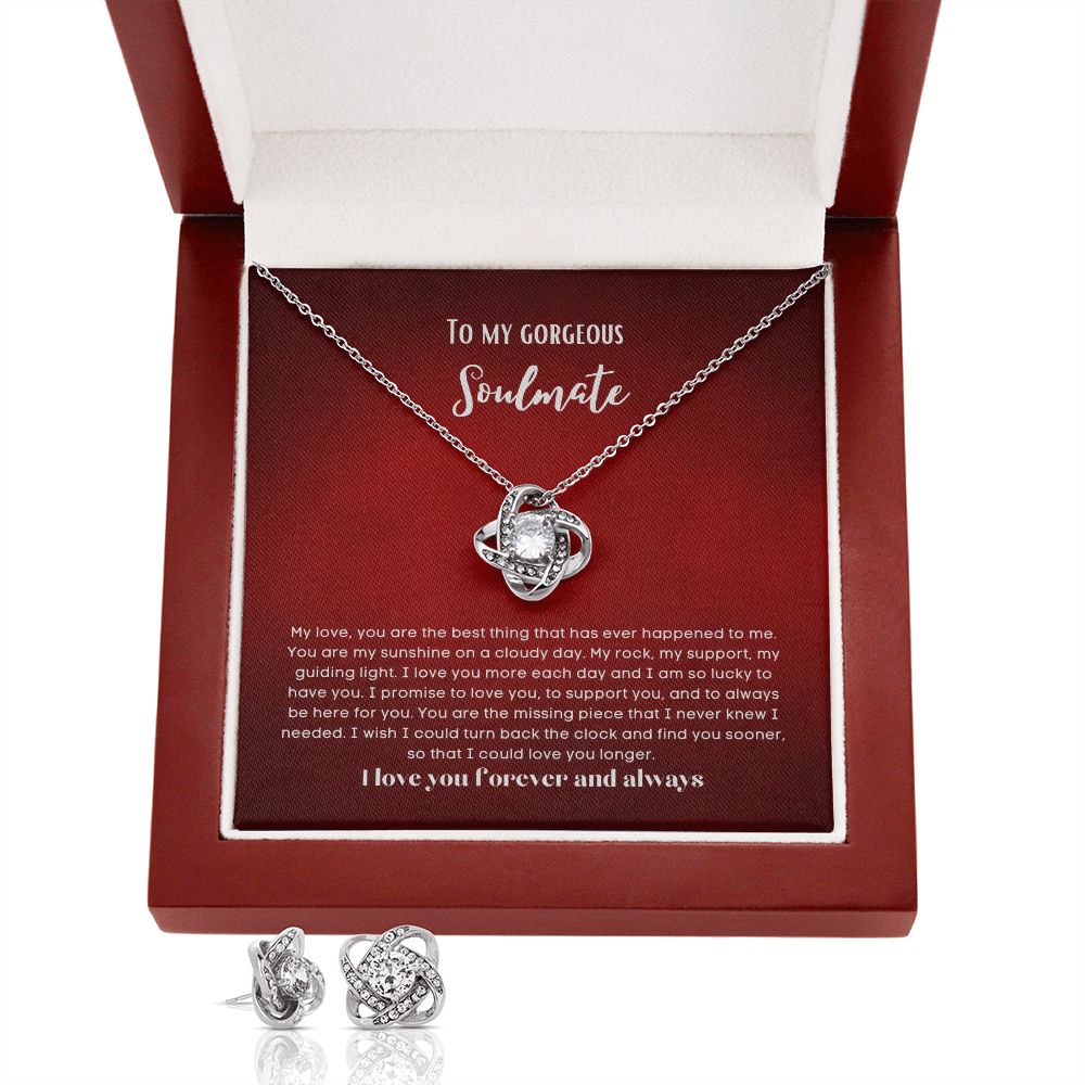 To my soulmate necklace and earrings set