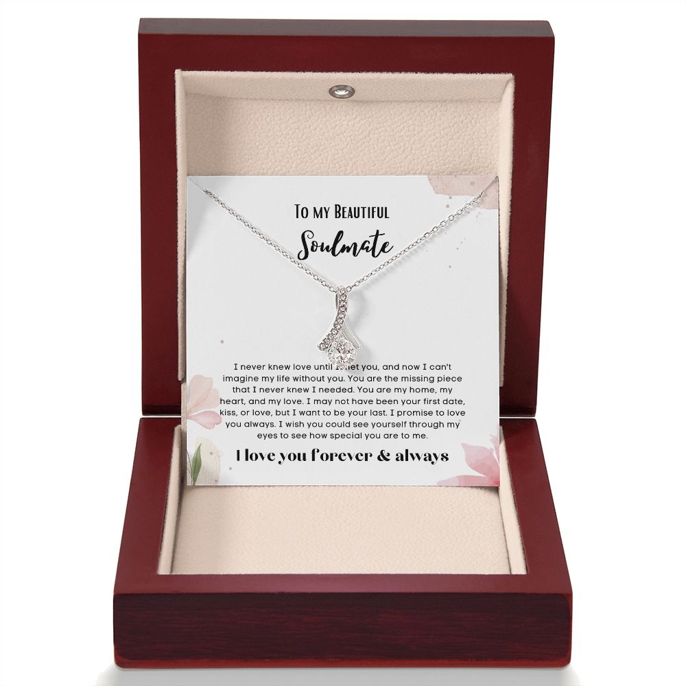 To my soulmate alluring beauty necklace gift for birthdays and special occasion