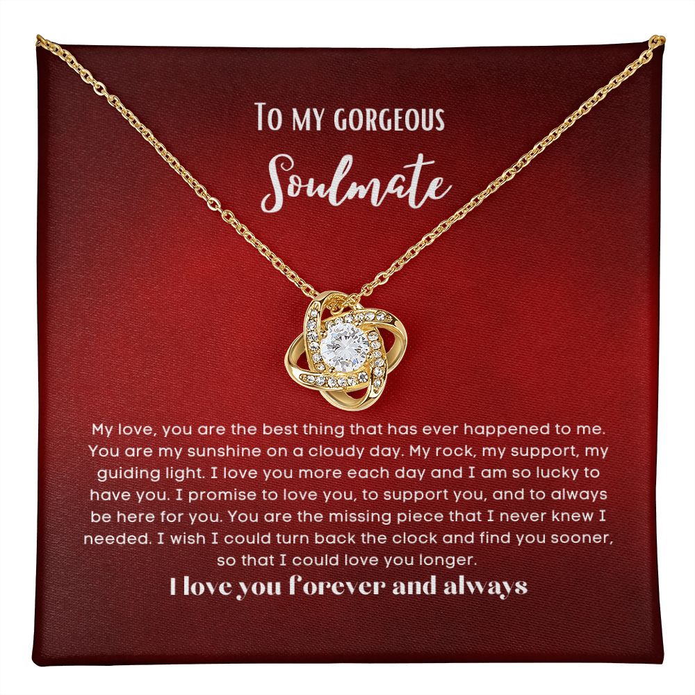 love knot earing To my soulmate necklace gift for anniversary or Valentine's ay