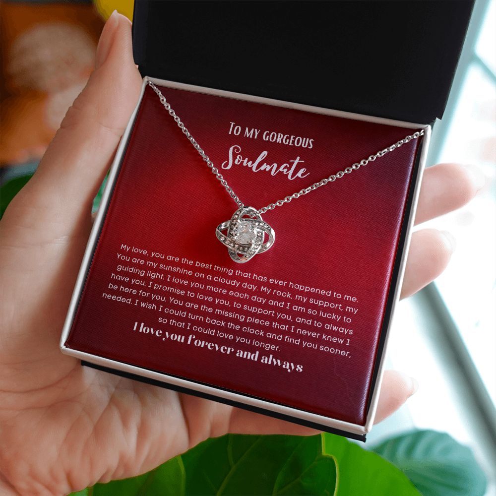 love knot earing To my soulmate necklace gift for anniversary or Valentine's ay