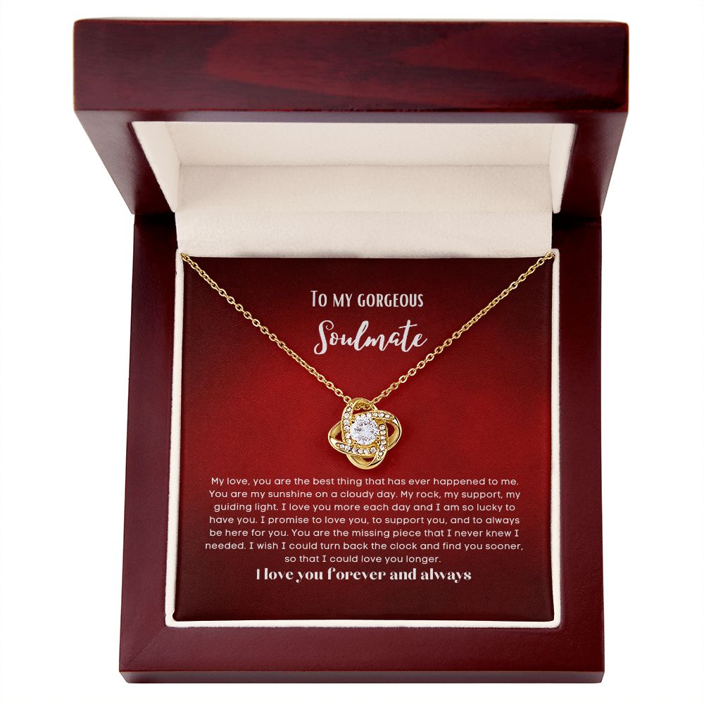 love knot earing To my soulmate necklace gift for anniversary or Valentine's ay