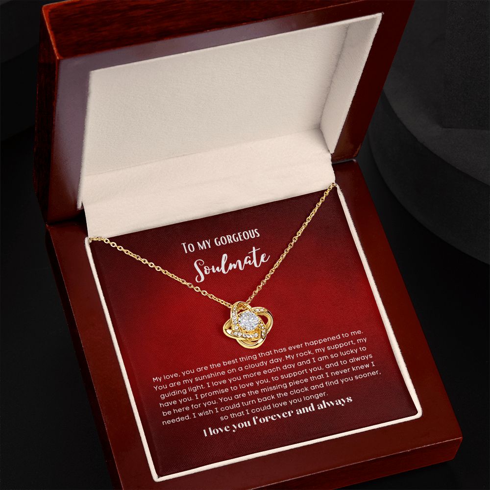 love knot earing To my soulmate necklace gift for anniversary or Valentine's ay
