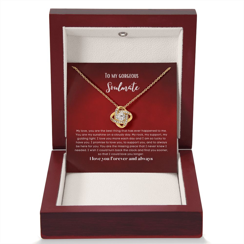 love knot earing To my soulmate necklace gift for anniversary or Valentine's ay