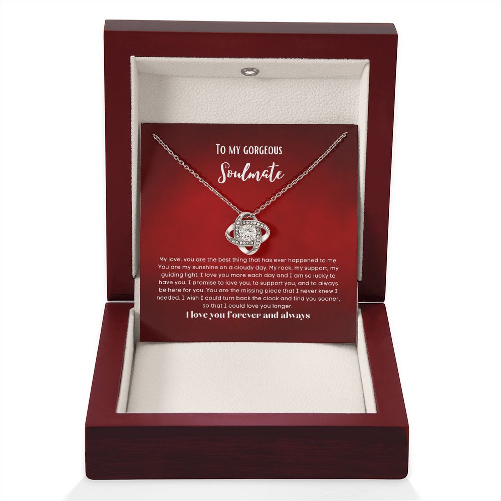 love knot earing To my soulmate necklace gift for anniversary or Valentine's ay