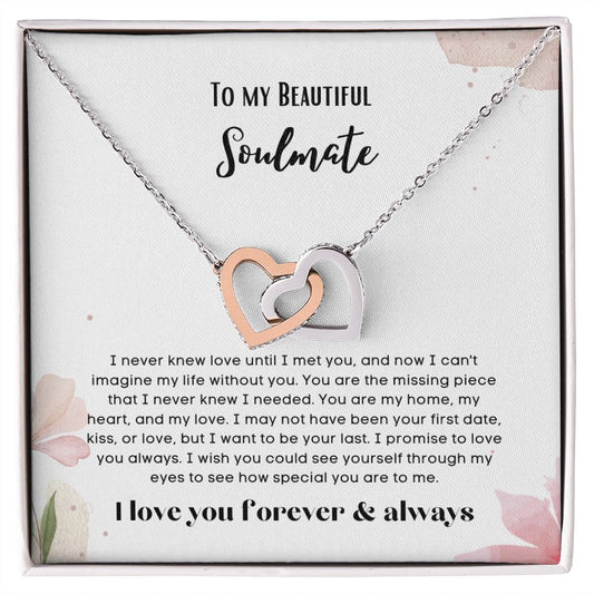 To my soulmate Interlocking hearts