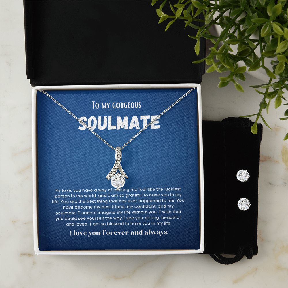 To my soulmate Alluring necklace set with earrings