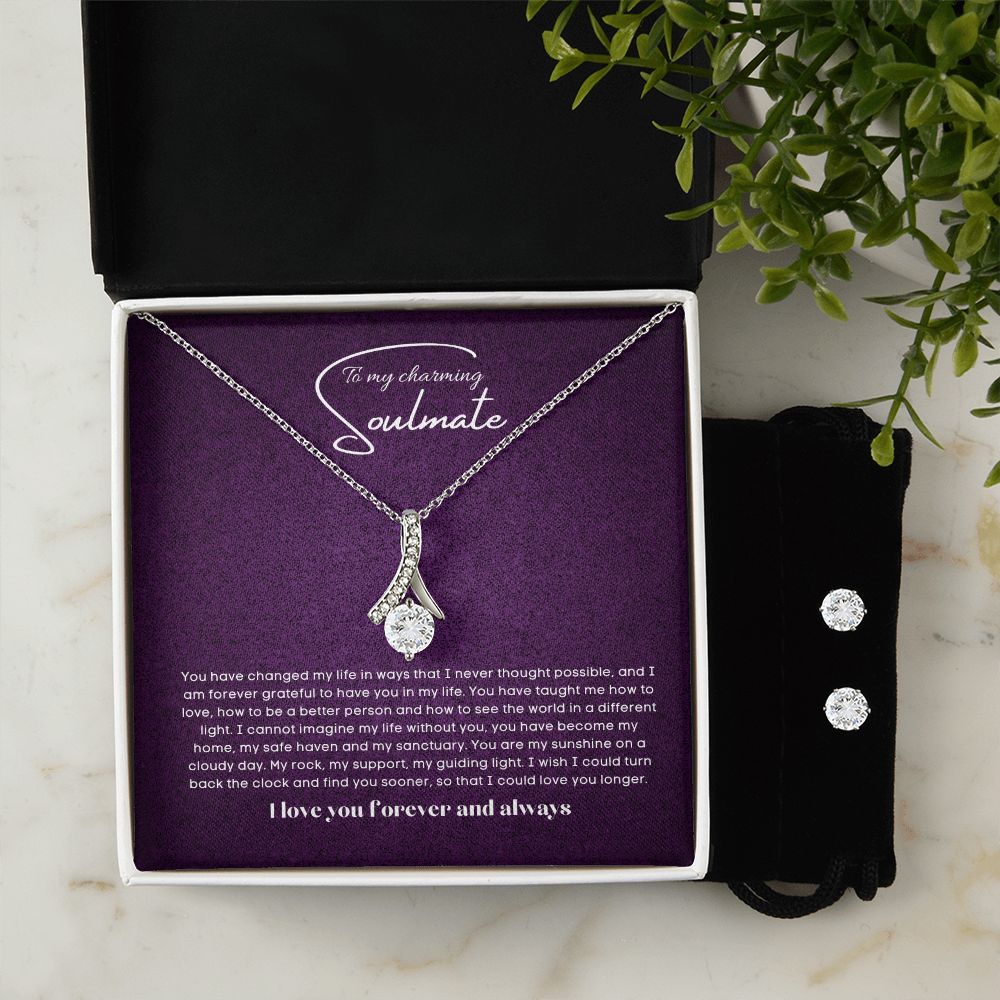 To my soulmate Alluring necklace set with earrings