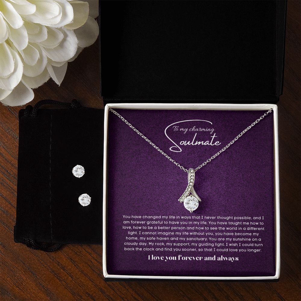 To my soulmate Alluring necklace set with earrings