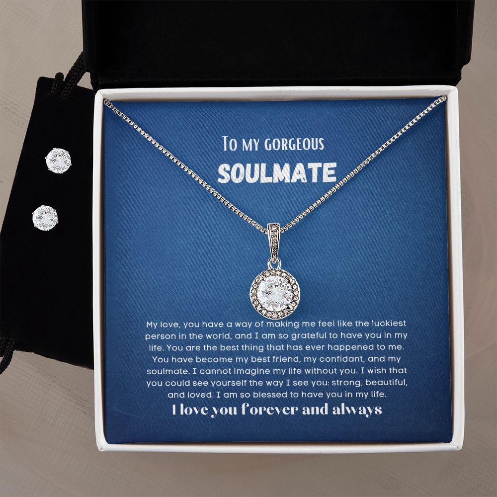 To my soulmate hop necklace and earrings set for anniversary or Valentine's day