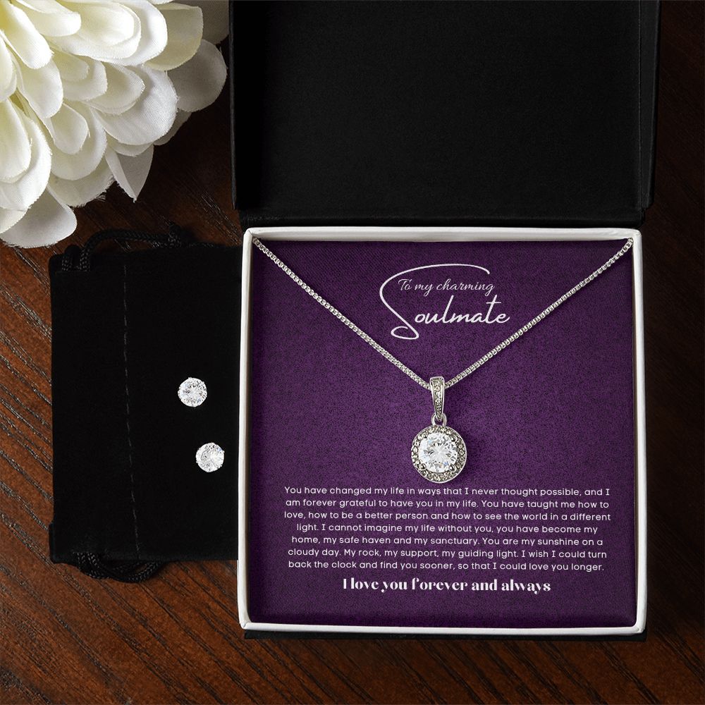 To my soulmate hop necklace and earrings set for anniversary or Valentine's day