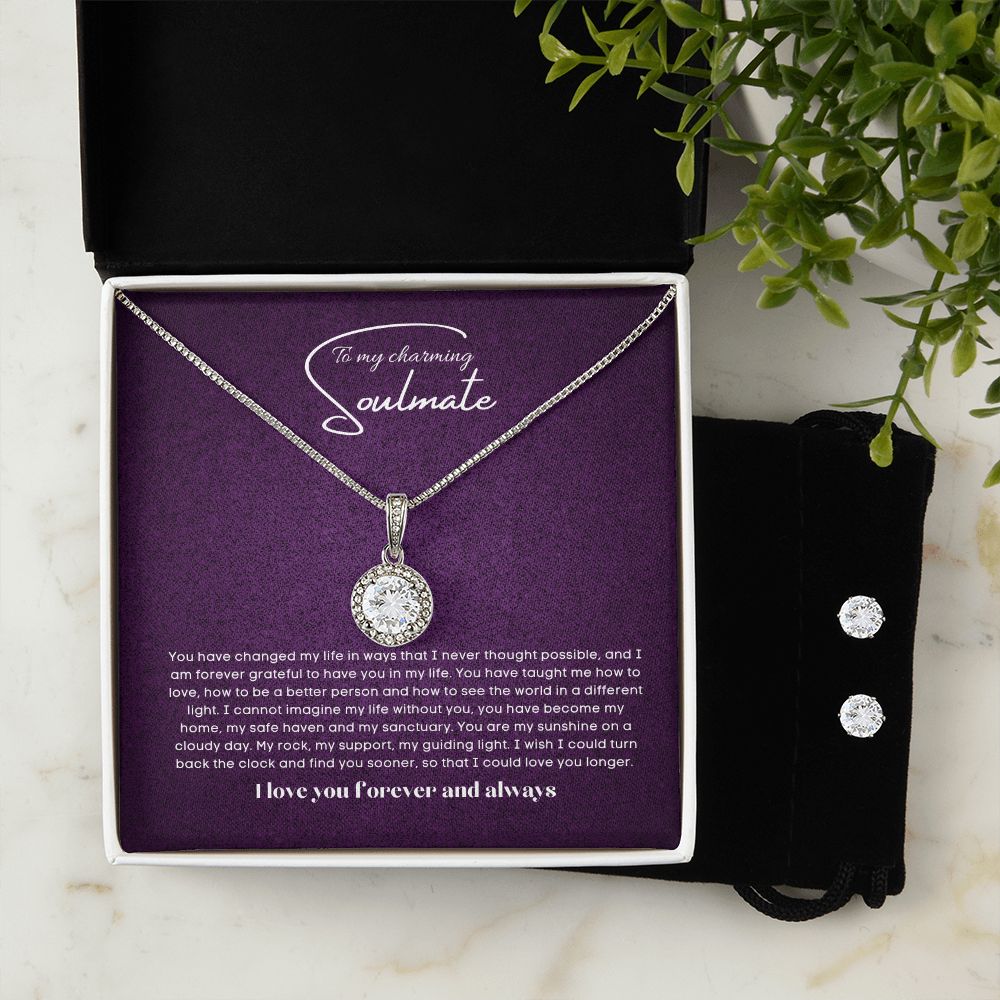 To my soulmate hop necklace and earrings set for anniversary or Valentine's day