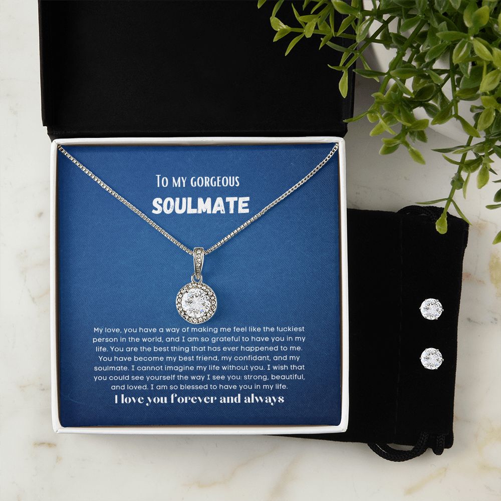 To my soulmate hop necklace and earrings set for anniversary or Valentine's day