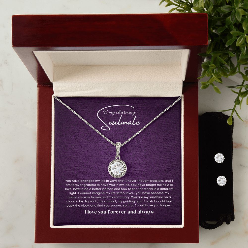 To my soulmate hop necklace and earrings set for anniversary or Valentine's day
