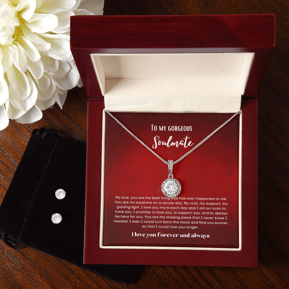 To my soulmate hop necklace and earrings set for anniversary or Valentine's day