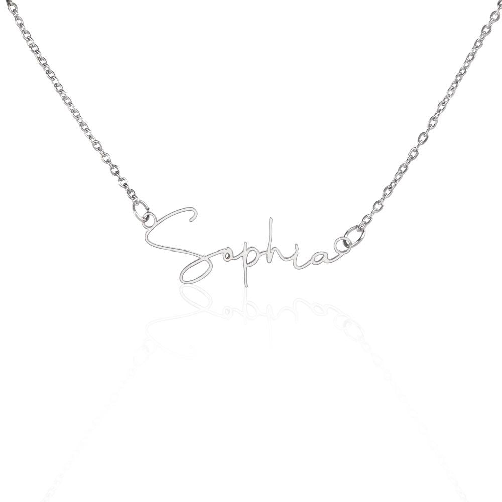Custom signature style name necklace