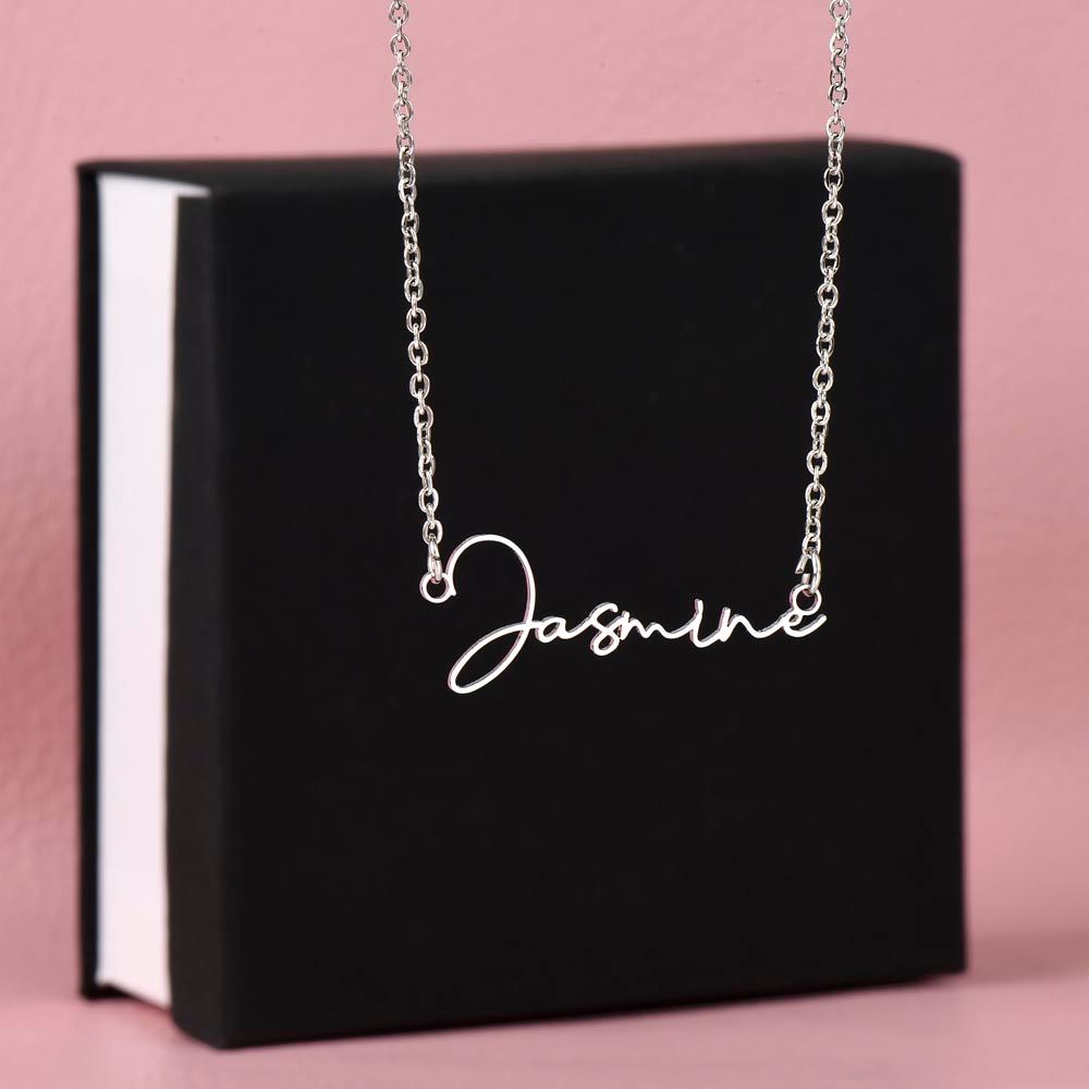 Custom signature style name necklace