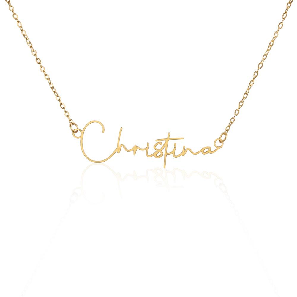 Custom signature style name necklace