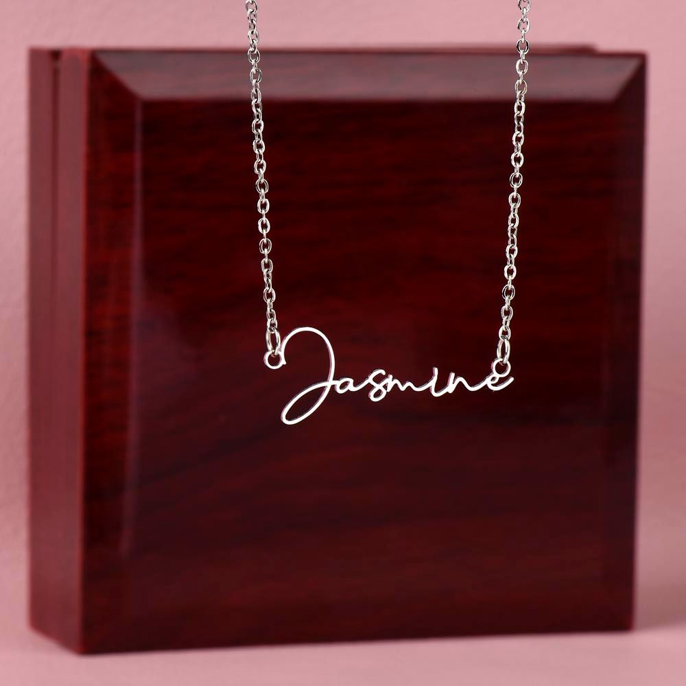 Custom signature style name necklace