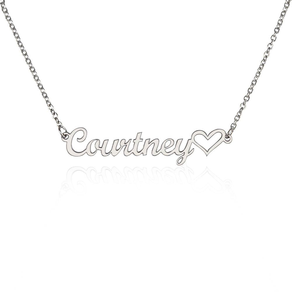 Custom heart name necklace