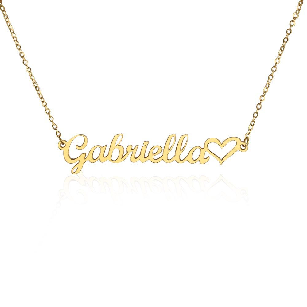 Custom heart name necklace