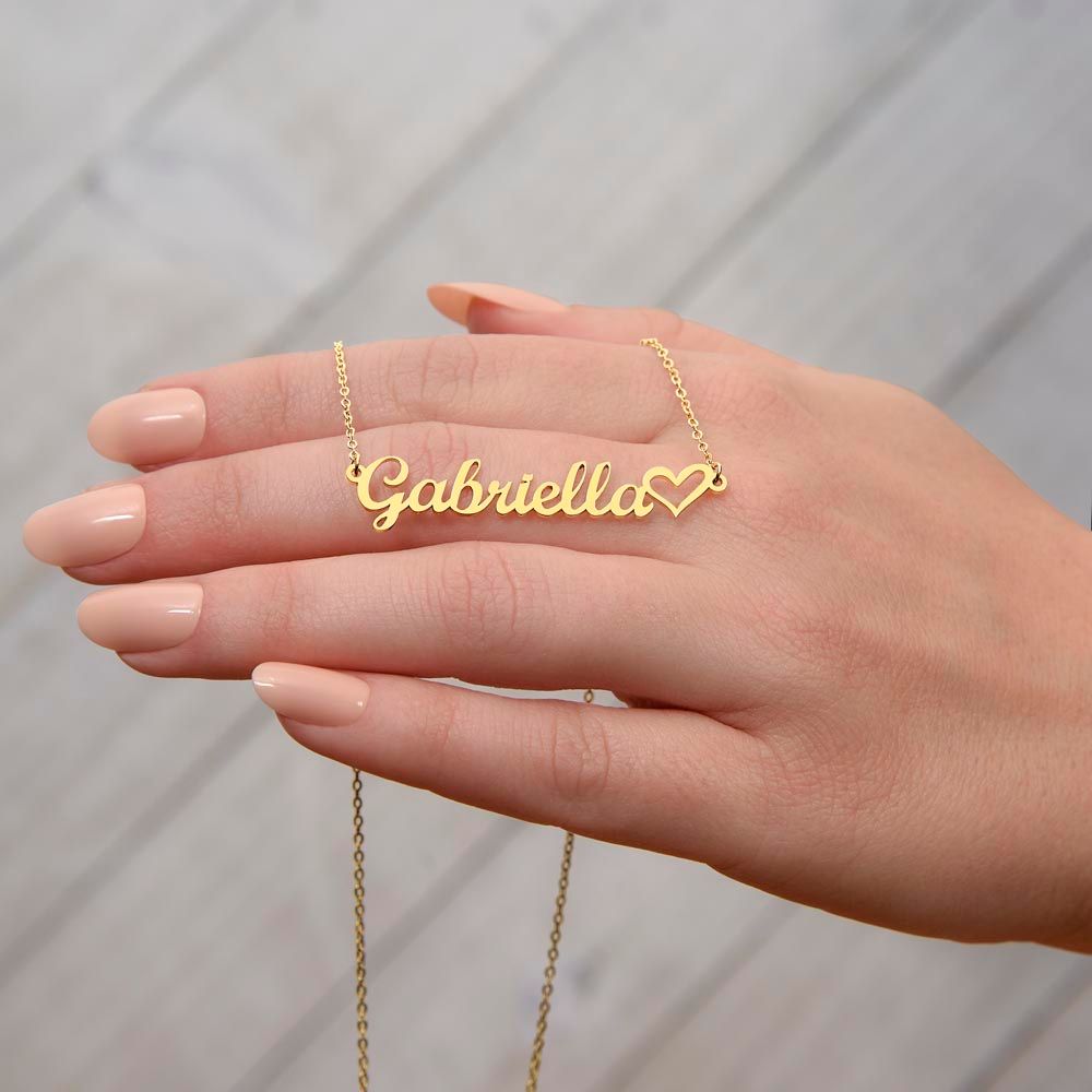 Custom heart name necklace