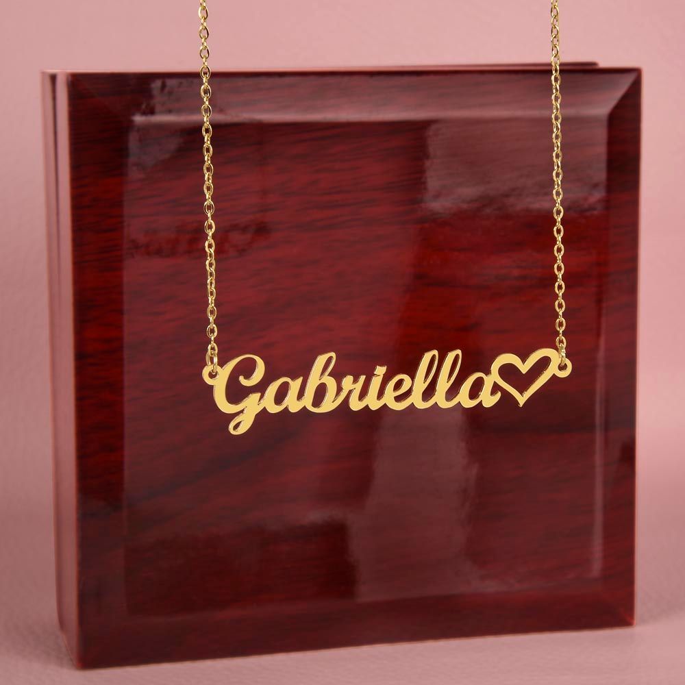 Custom heart name necklace
