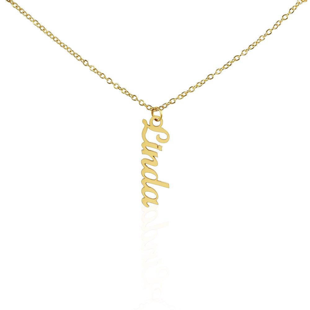 Vertical custom heart name necklace