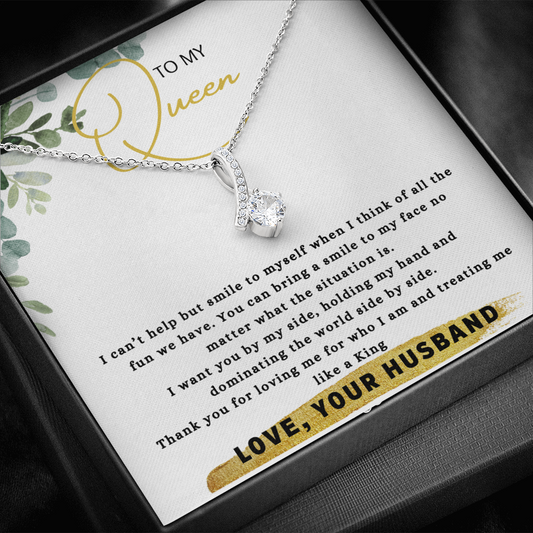 To my queen massage card necklace with luxury box